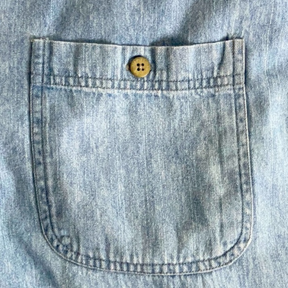 Vintage Harley Davidson Men’s Mandarin Collar Long Sleeve Shirt in Denim Blue - Picture 10 of 12